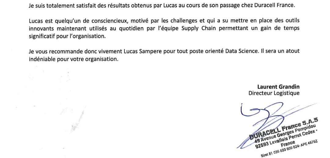 Retour d'expérience Laurent Grandin, Directeur Logistique Duracell France
