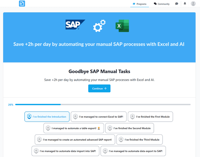 Vista previa del contenido de la formación