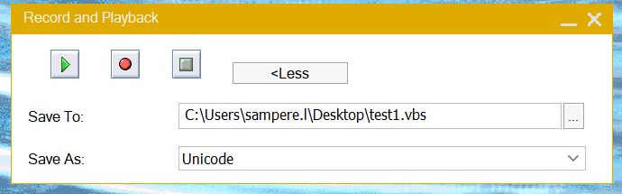 Record and Playback advanced options